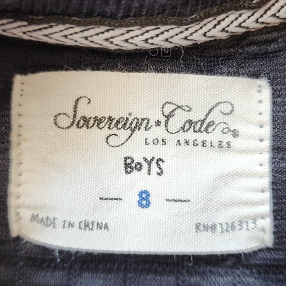 Sovereign Code Speckled Navy Waffle Knit Crewneck Sweatshirt Size 8 - Picture 7 of 13